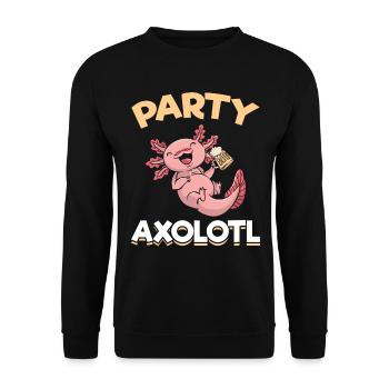 Axolotl Party Axolotl Funny Axolotl - Unisex Sweatshirt - black - Front - Alina (178cm) & Michal (187cm)