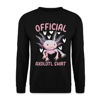 Axolotl Official Axolotl Shirt Axolotl Kawaii Axol - Unisex Pullover - Schwarz - Vorne - Alina (178cm) & Michal (187cm)