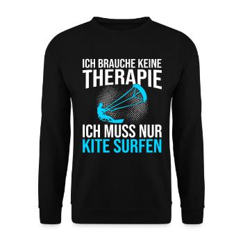 Kite surfen Therapie Spruch - Unisex Pullover - Schwarz - Vorne - Alina (178cm) & Michal (187cm)