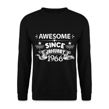 January 1966 | Awesome since January 1966 - Unisex Sweatshirt - black - Front - Alina (178cm) & Michal (187cm)