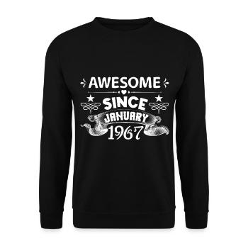 Januar 1967 | Super seit Januar 1967 - Unisex Pullover - Schwarz - Vorne - Alina (178cm) & Michal (187cm)