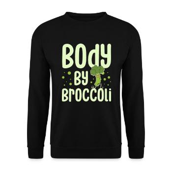Body By Broccoli Vegetarisches Gemüse Vegan - Unisex Pullover - Schwarz - Vorne - Alina (178cm) & Michal (187cm)