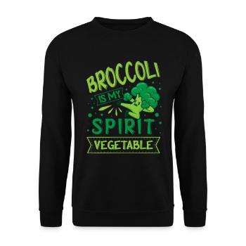 Brokkoli Ist Mein Geist Gemüse Vegetarisch Vegan - Unisex Pullover - Schwarz - Vorne - Alina (178cm) & Michal (187cm)