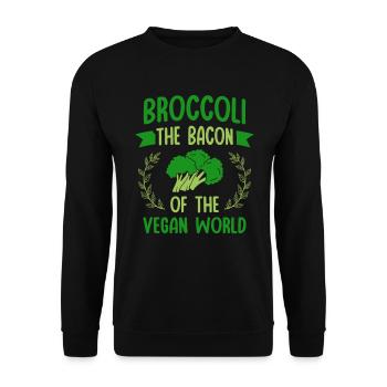 Brocoli Le bacon du monde végétalien Végétarien - Sweat-shirt Unisexe - noir - Devant - Alina (178cm) & Michal (187cm)