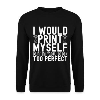 3 D Drucken - Unisex Pullover - Schwarz - Vorne - Alina (178cm) & Michal (187cm)