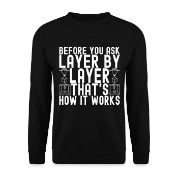 3 D Drucken - Unisex Pullover - Schwarz - Vorne - Alina (178cm) & Michal (187cm)