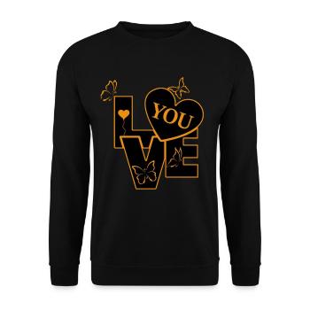 Love You - Unisex Sweatshirt - black - Front - Alina (178cm) & Michal (187cm)