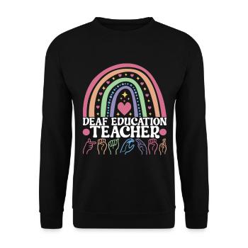 Taub Taubstumm Deaf - Unisex Pullover - Schwarz - Vorne - Alina (178cm) & Michal (187cm)