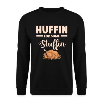 Huffin pour des trucsà la Turquie Thanksgiving - Sweat-shirt Unisexe - noir - Devant - Alina (178cm) & Michal (187cm)
