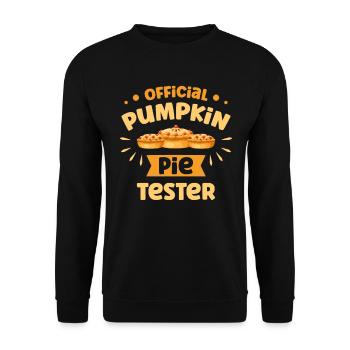 Offizieller Kürbiskuchen-tester Thanksgiving - Unisex Pullover - Schwarz - Vorne - Alina (178cm) & Michal (187cm)