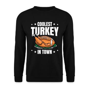 La dinde la plus cool de la ville Football Thanksgiving - Sweat-shirt Unisexe - noir - Devant - Alina (178cm) & Michal (187cm)