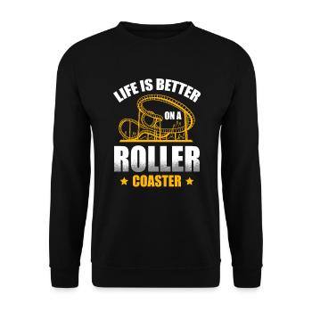 Life is better in one - Unisex Sweatshirt - black - Front - Alina (178cm) & Michal (187cm)