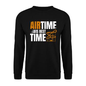 Airtime Is Best Time Roller Coaster Carnival - Unisex Sweatshirt - black - Front - Alina (178cm) & Michal (187cm)
