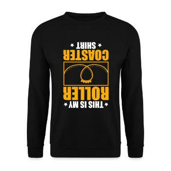 This Is My Roller Coaster Shirt Amusement Park - Unisex Sweatshirt - black - Front - Alina (178cm) & Michal (187cm)