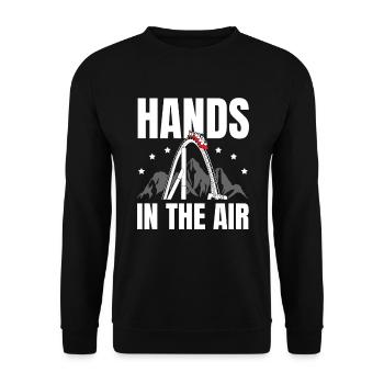 Hands In The Air Amusement Park Roller Coaster - Unisex Sweatshirt - black - Front - Alina (178cm) & Michal (187cm)