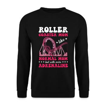 Roller Coaster Mama Amusement Park Roller Coaster - Unisex Sweatshirt - black - Front - Alina (178cm) & Michal (187cm)