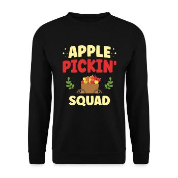 Apple Pickin' Squad Fruit Lover Apple Eater - Unisex Sweatshirt - black - Front - Alina (178cm) & Michal (187cm)