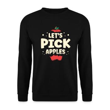 Let's Apple's Squad Fruit Lover Apple - Unisex Sweatshirt - black - Front - Alina (178cm) & Michal (187cm)