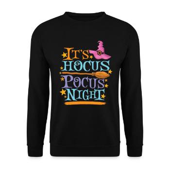 Its Hocus Pokus Night Halloween - Unisex Pullover - Schwarz - Vorne - Alina (178cm) & Michal (187cm)