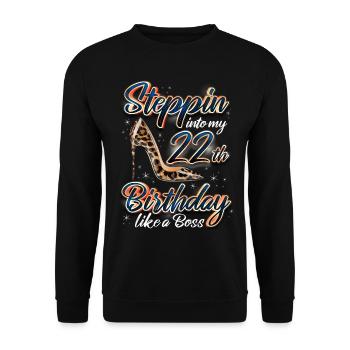 Steppin Dans Mon 22e anniversaire 22e anniversaire - Sweat-shirt Unisexe - noir - Devant - Alina (178cm) & Michal (187cm)