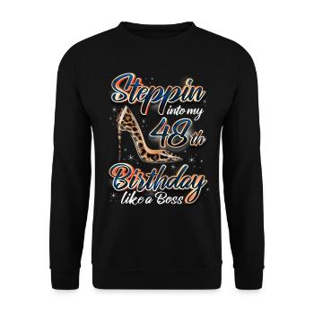 Steppin Dans Mon 48ème Anniversaire 48. Geburtstags - Sweat-shirt Unisexe - noir - Devant - Alina (178cm) & Michal (187cm)