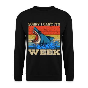 Cool Shark Retro Vintage Aquarium de poissons de mer de mer - Sweat-shirt Unisexe - noir - Devant - Alina (178cm) & Michal (187cm)