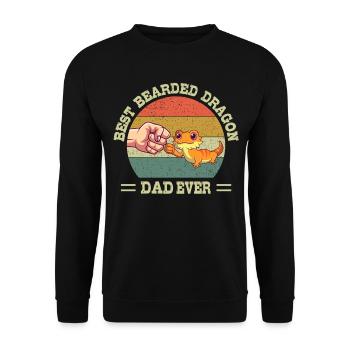Best Bearded Dragon Dad Ever Lizard Papa Father - Unisex Sweatshirt - black - Front - Alina (178cm) & Michal (187cm)