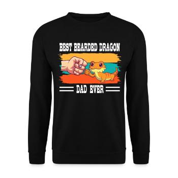 Best Bearded Dragon Dad Ever Lizard Papa Father - Unisex Sweatshirt - black - Front - Alina (178cm) & Michal (187cm)