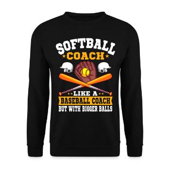 Entraîneur de softball comme un entraîneur de baseball - Sweat-shirt Unisexe - noir - Devant - Alina (178cm) & Michal (187cm)