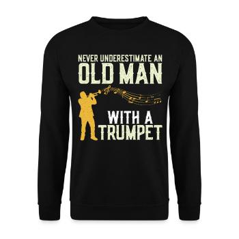 Trumpet Player Dad Father Retired - Unisex Pullover - Schwarz - Vorne - Alina (178cm) & Michal (187cm)