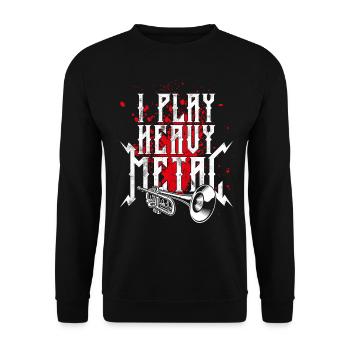 Trumpet Player Vintage I Play - Unisex Pullover - Schwarz - Vorne - Alina (178cm) & Michal (187cm)