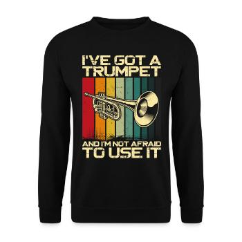 Trumpet Player Vintage Retro I've - Unisex Pullover - Schwarz - Vorne - Alina (178cm) & Michal (187cm)