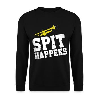 Trumpet Player Pun Vintage Spit - Unisex Pullover - Schwarz - Vorne - Alina (178cm) & Michal (187cm)