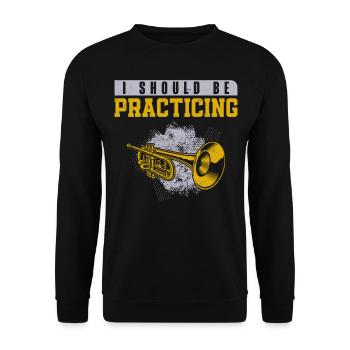Trumpet Player Vintage I Should Be - Unisex Pullover - Schwarz - Vorne - Alina (178cm) & Michal (187cm)