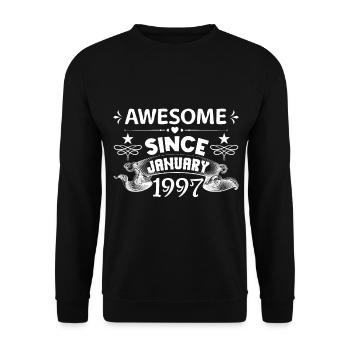 January 1997 | Awesome 1997 | born in January - Sweat-shirt Unisexe - noir - Devant - Alina (178cm) & Michal (187cm)