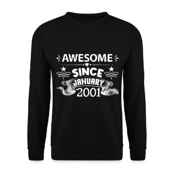 January 2001 | Awesome since January 2001 - Unisex Sweatshirt - black - Front - Alina (178cm) & Michal (187cm)