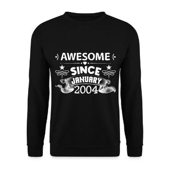 January 2004 | Awesome since January 2004 - Unisex Sweatshirt - black - Front - Alina (178cm) & Michal (187cm)