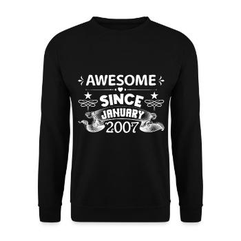 January 2007 | Awesome since January 2007 - Unisex Sweatshirt - black - Front - Alina (178cm) & Michal (187cm)