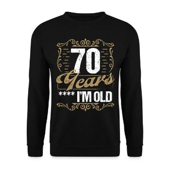 Sarcasme de 70 ans dans l’idée de l’humour vintage70 Ye - Sweat-shirt Unisexe - noir - Devant - Alina (178cm) & Michal (187cm)