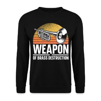 Trumpet Player Pun Retro Vintage - Unisex Pullover - Schwarz - Vorne - Alina (178cm) & Michal (187cm)