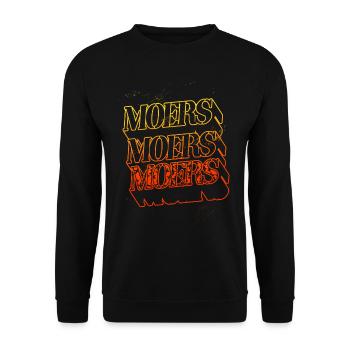 Moers Deutschland Stadt Skyline Heimat Schrift - Unisex Pullover - Schwarz - Vorne - Alina (178cm) & Michal (187cm)
