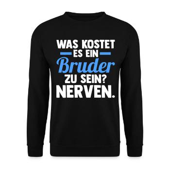 Geschwister Familie Brüder Bruder - Unisex Pullover - Schwarz - Vorne - Alina (178cm) & Michal (187cm)