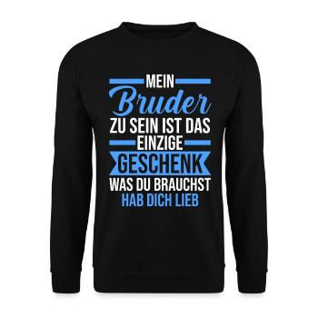 Geschwister Familie Brüder Bruder - Unisex Pullover - Schwarz - Vorne - Alina (178cm) & Michal (187cm)
