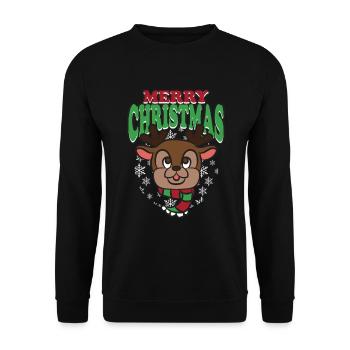 Doux renne Joyeux Noël Noël Avent - Sweat-shirt Unisexe - noir - Devant - Alina (178cm) & Michal (187cm)