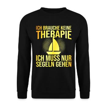 Segeln Therapie Spruch - Unisex Pullover - Schwarz - Vorne - Alina (178cm) & Michal (187cm)
