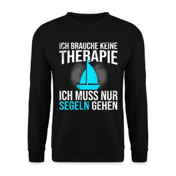 Segeln Therapie Spruch - Unisex Pullover - Schwarz - Vorne - Alina (178cm) & Michal (187cm)