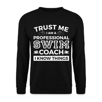 Schwimmer Schwimmen Spruch - Unisex Pullover - Schwarz - Vorne - Alina (178cm) & Michal (187cm)
