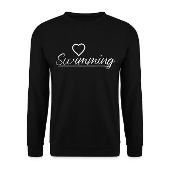 Schwimmer Schwimmen Spruch - Unisex Pullover - Schwarz - Vorne - Alina (178cm) & Michal (187cm)