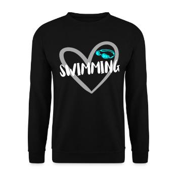 Schwimmer Schwimmen Spruch - Unisex Pullover - Schwarz - Vorne - Alina (178cm) & Michal (187cm)