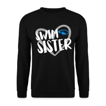 Schwimmer Schwimmen Spruch - Unisex Pullover - Schwarz - Vorne - Alina (178cm) & Michal (187cm)